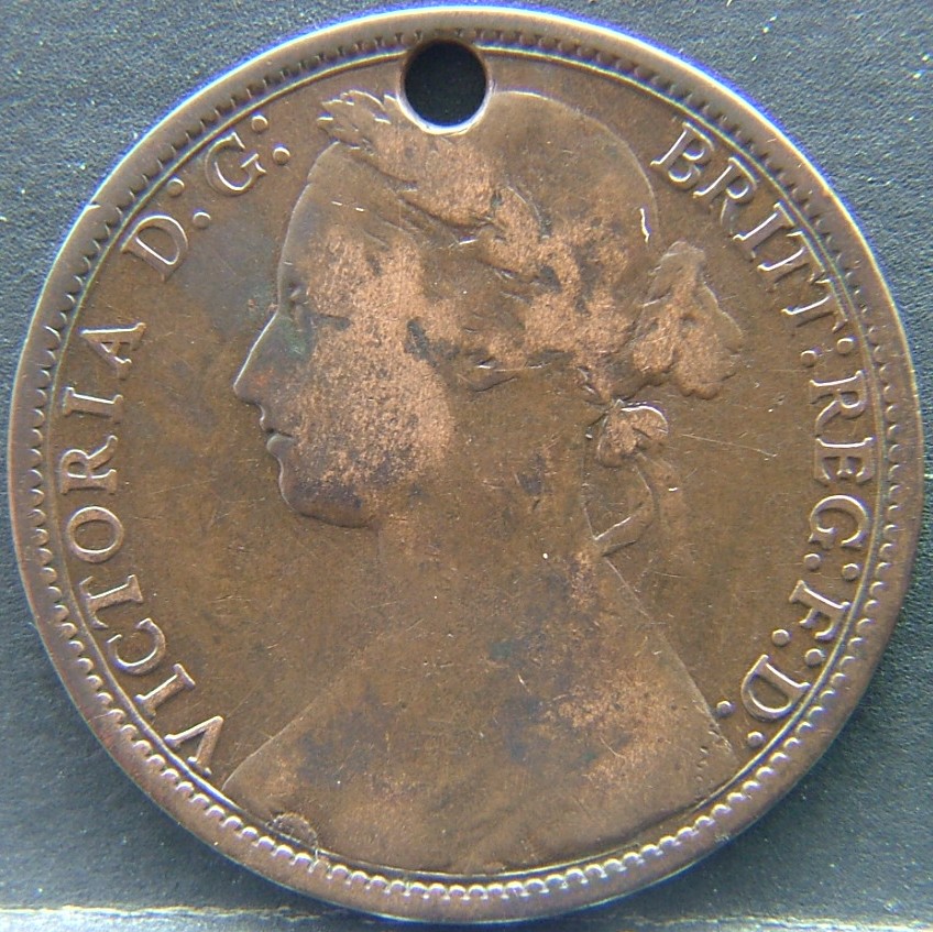 Front side of 🇬🇧 United Kingdom – Monarchs and Milestones 1 Penny 1878 coin