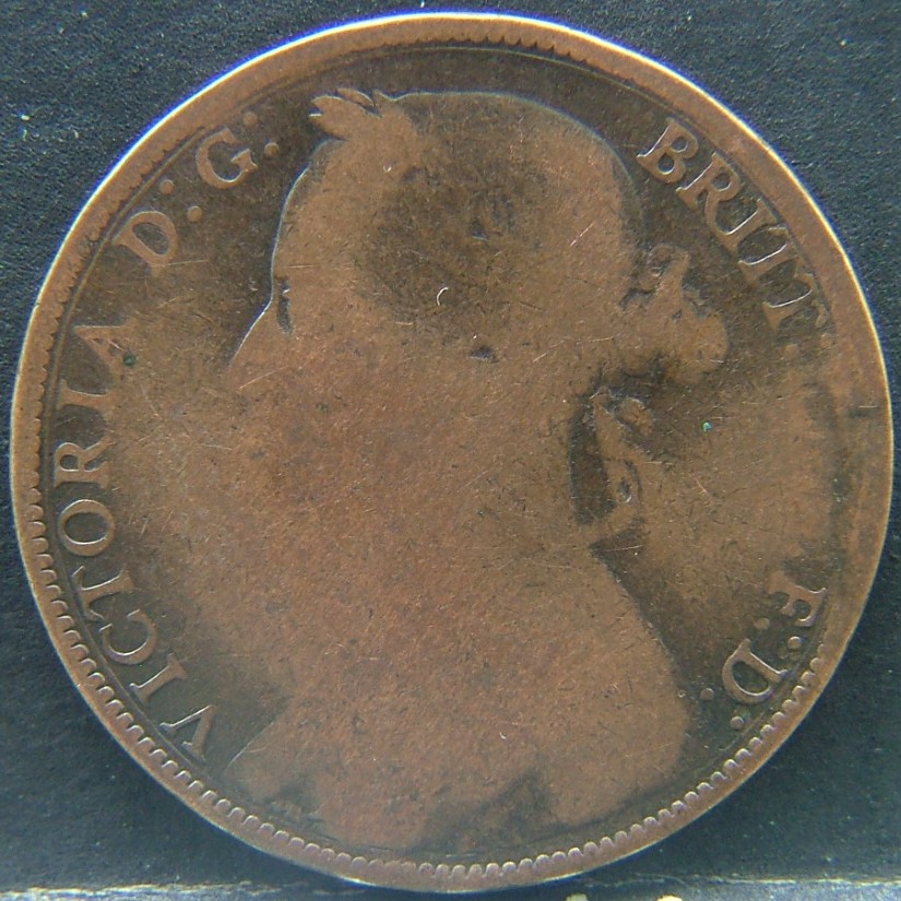 Front side of 🇬🇧 United Kingdom – Monarchs and Milestones 1 Penny 1882 coin