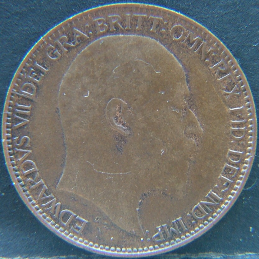 Front side of 🇬🇧 United Kingdom – Monarchs and Milestones Farthing 1908 coin