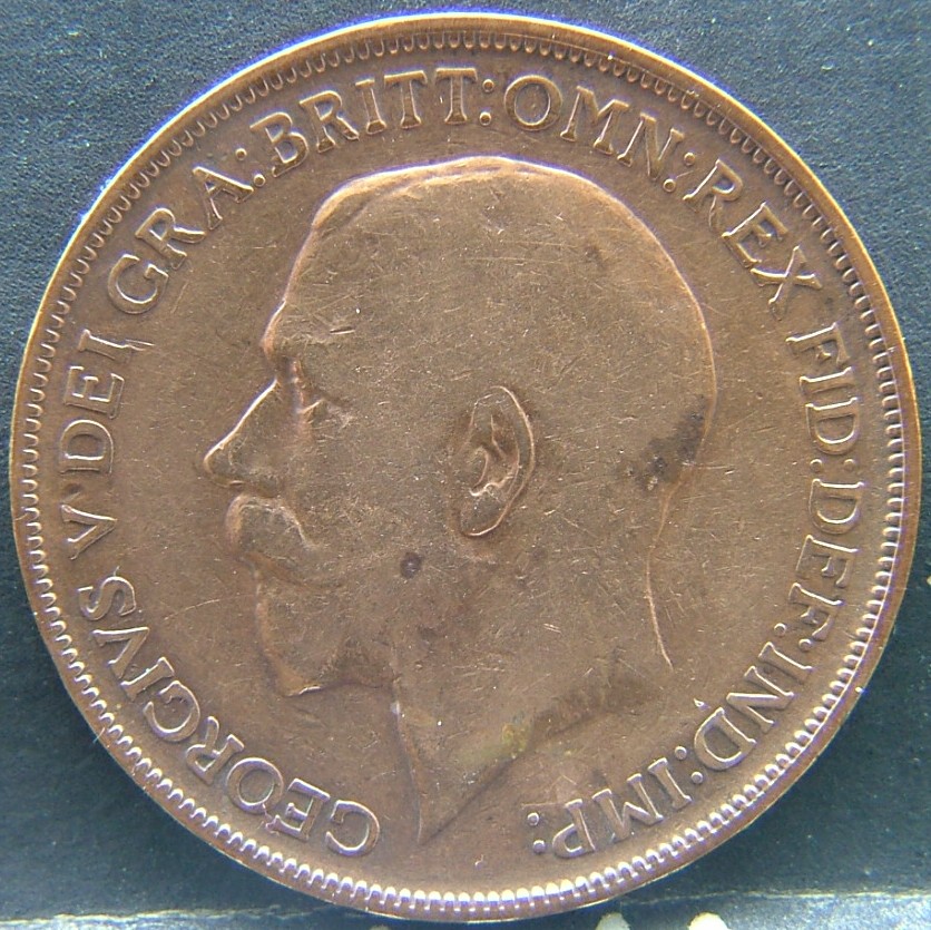 Front side of 🇬🇧 United Kingdom – Monarchs and Milestones 1 Penny 1912 coin