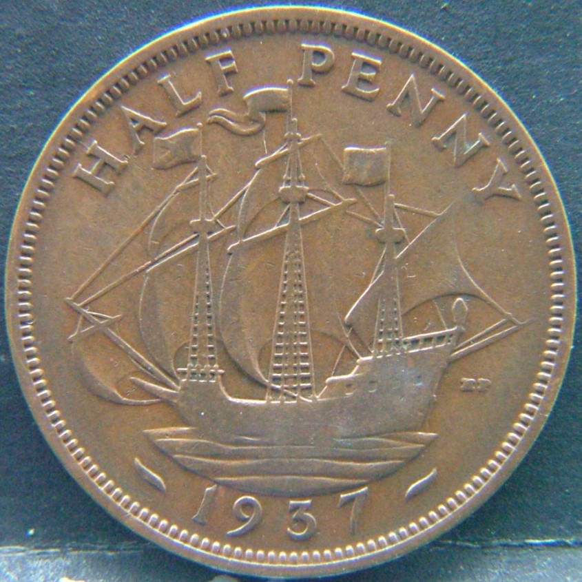 Additional view 1 of 🇬🇧 United Kingdom – Monarchs and Milestones Half Penny 1937 coin