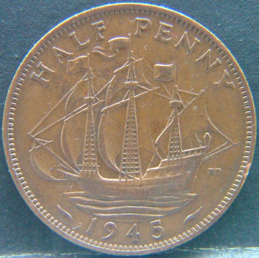 Additional view 1 of 🇬🇧 United Kingdom – Monarchs and Milestones Half Penny 1945 coin