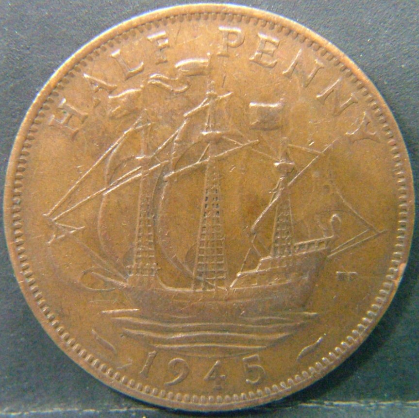 Additional view 2 of 🇬🇧 United Kingdom – Monarchs and Milestones Half Penny 1945 coin