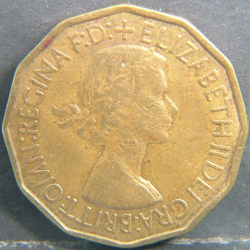 Back side of 🇬🇧 United Kingdom – Monarchs and Milestones 3 Pence 1953 coin