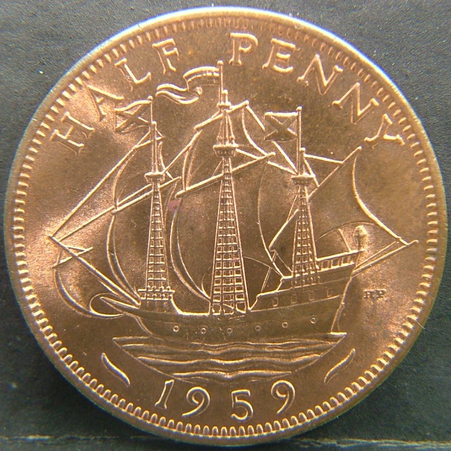 Additional view 2 of 🇬🇧 United Kingdom – Monarchs and Milestones Half Penny 1959 coin