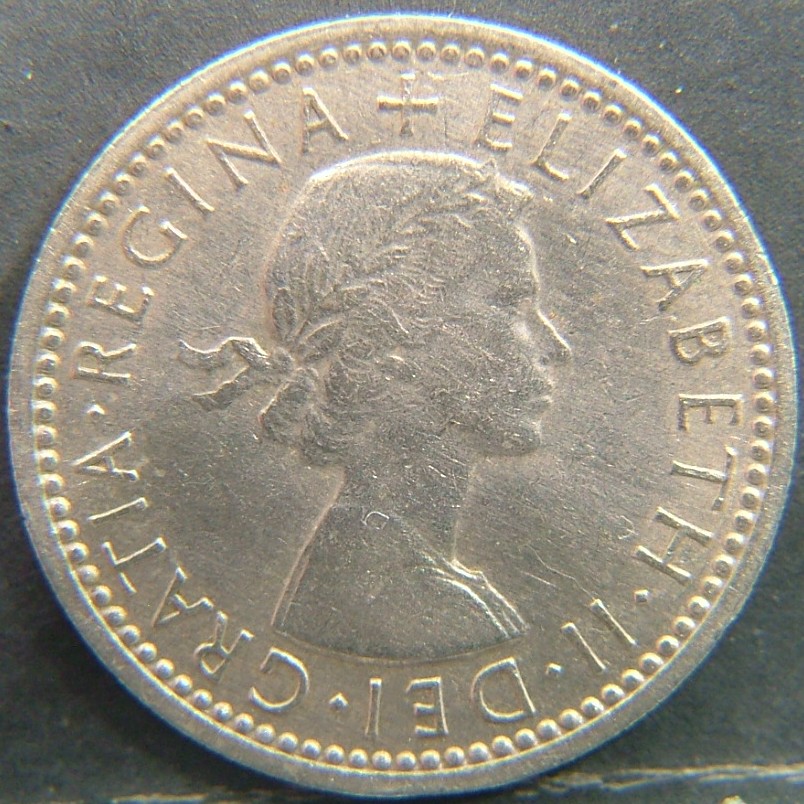 Back side of 🇬🇧 United Kingdom – Monarchs and Milestones 6 Pence 1961 coin