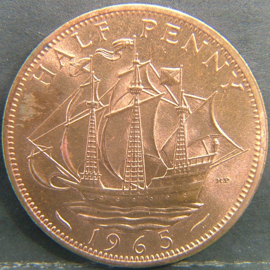 Additional view 2 of 🇬🇧 United Kingdom – Monarchs and Milestones Half Penny 1965 coin