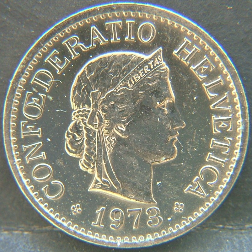 Front side of 🇨🇭 SWITZERLAND – Helvetic Confederation Coinage 10 Rappen 1973 coin