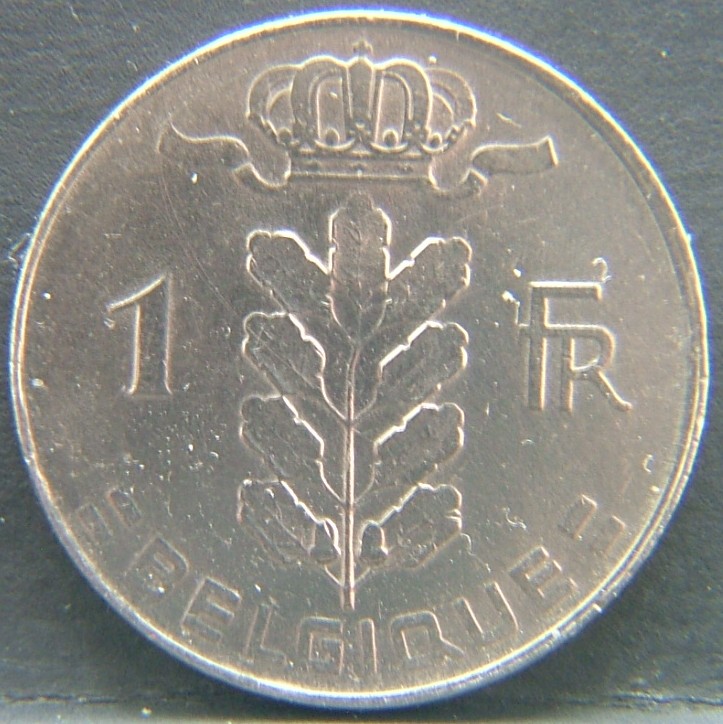 Additional view 2 of 🇧🇪 BELGIUM – Royal Portraits and National Symbols 1 Franc "Belgique'' 1975 coin