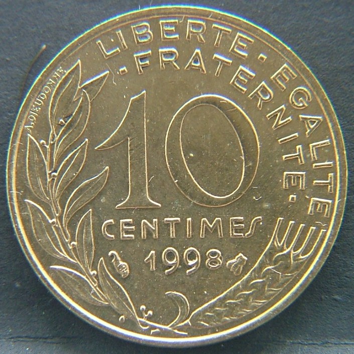 Additional view 2 of 🇫🇷 FRANCE 10 Centimes 1998 coin