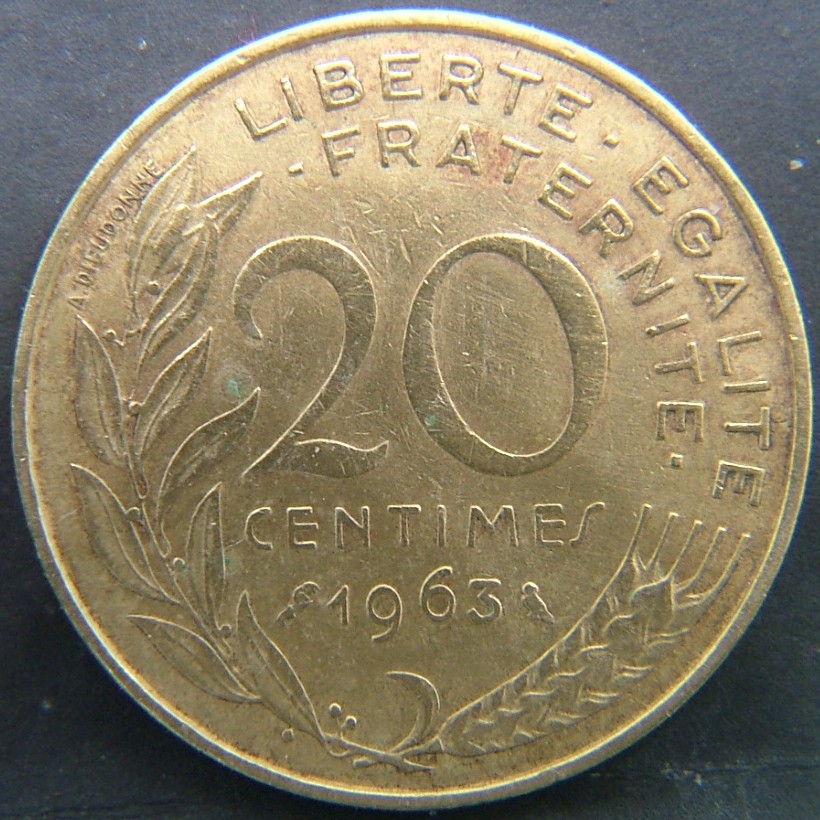Additional view 1 of 🇫🇷 FRANCE 20 Centimes 1963 coin