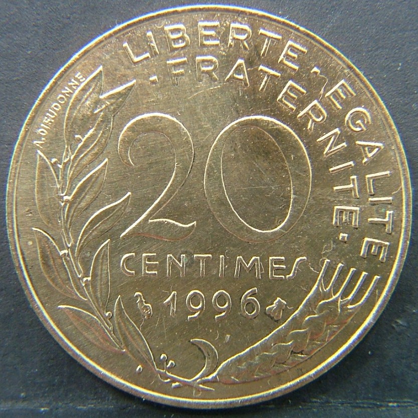 Additional view 1 of 🇫🇷 FRANCE 20 Centimes 1996 coin