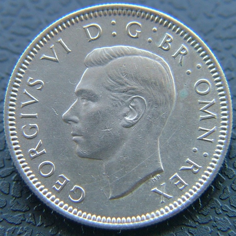 Front side of Great Britain 1 Shilling Eng 1951 coin