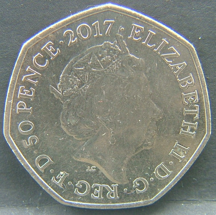 Front side of 🇬🇧 GREAT BRITAIN – Monarchs and Milestones 50 Pence 2017 coin
