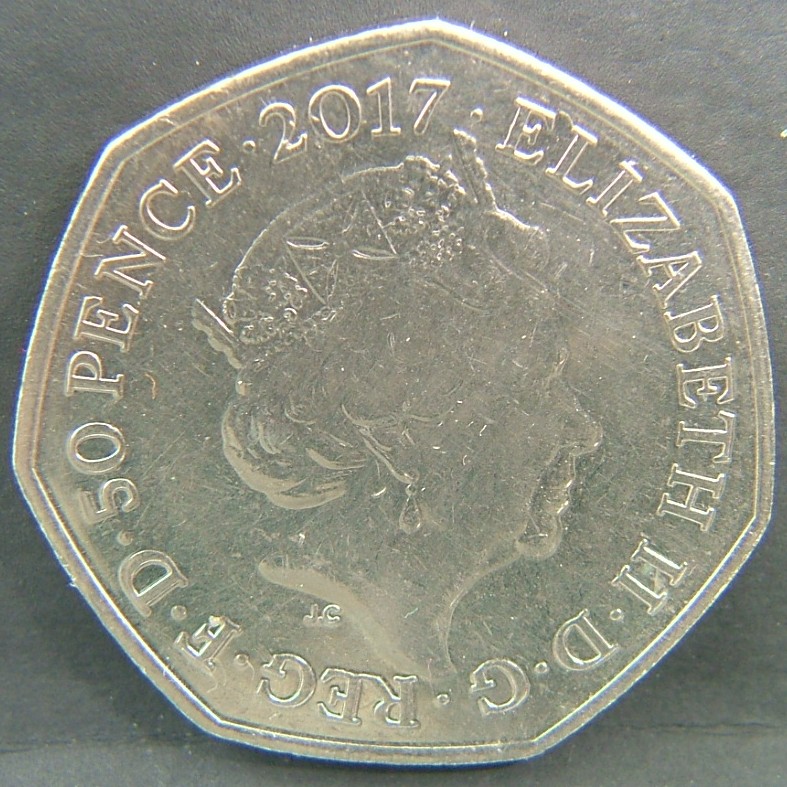 Back side of 🇬🇧 GREAT BRITAIN – Monarchs and Milestones 50 Pence 2017 coin