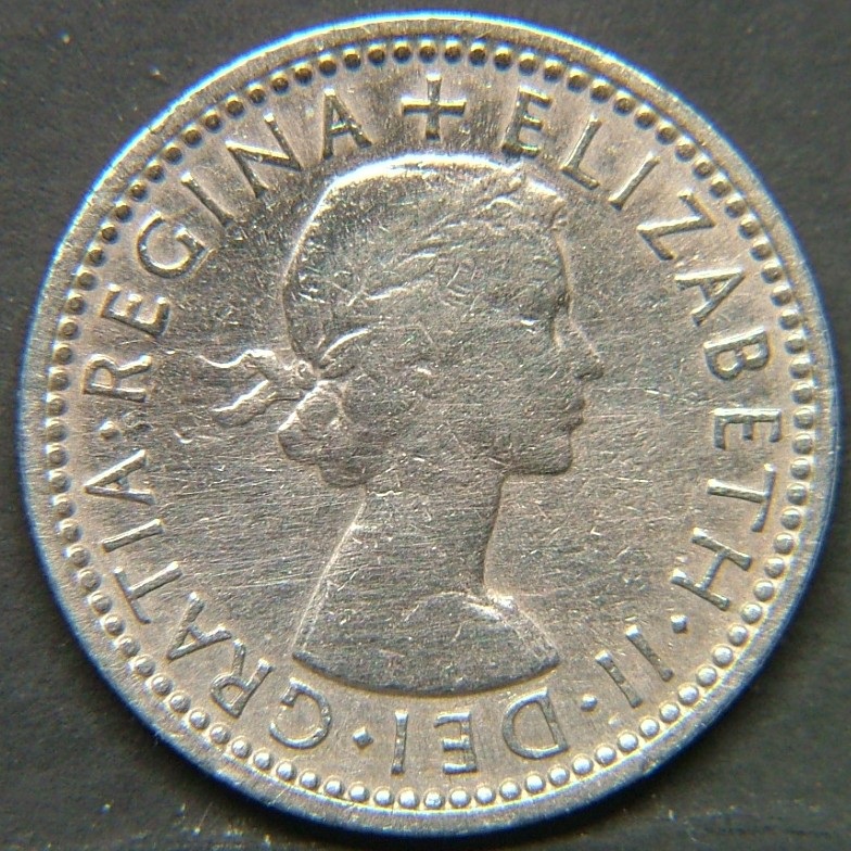 Back side of 🇬🇧 GREAT BRITAIN – Monarchs and Milestones 6 Pence 1958 coin