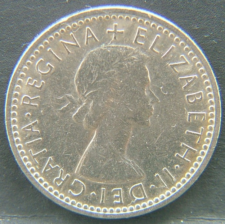 Front side of 🇬🇧 GREAT BRITAIN – Monarchs and Milestones 6 Pence 1955 coin