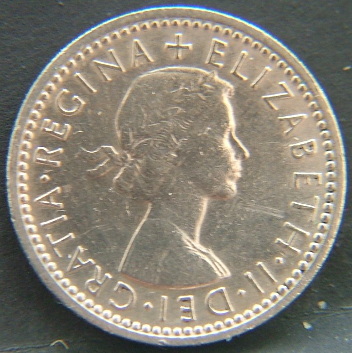 Front side of 🇬🇧 GREAT BRITAIN – Monarchs and Milestones 6 Pence 1957 coin