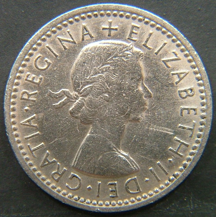 Back side of 🇬🇧 GREAT BRITAIN – Monarchs and Milestones 6 Pence 1957 coin