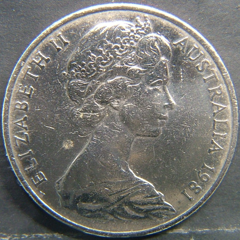 Back side of 🇦🇺 AUSTRALIA – Commonwealth Coinage 20 Cents 1981 coin