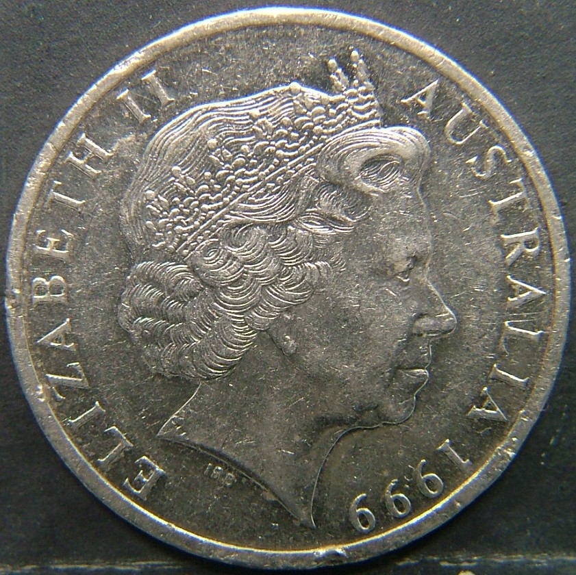 Back side of 🇦🇺 AUSTRALIA – Commonwealth Coinage 20 Cents 1999 coin