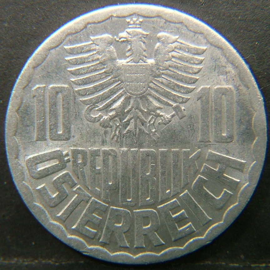 Back side of 🇦🇹 AUSTRIA – Habsburg Heirs and Republic Coins 10 Groschen 1971 coin
