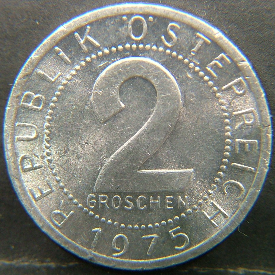 Additional view 2 of 🇦🇹 AUSTRIA – Habsburg Heirs and Republic Coins 2 Groschen 1975 coin