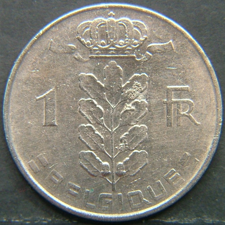 Additional view 2 of 🇧🇪 BELGIUM – Royal Portraits and National Symbols 1 Franc "Belgique'' 1961 coin