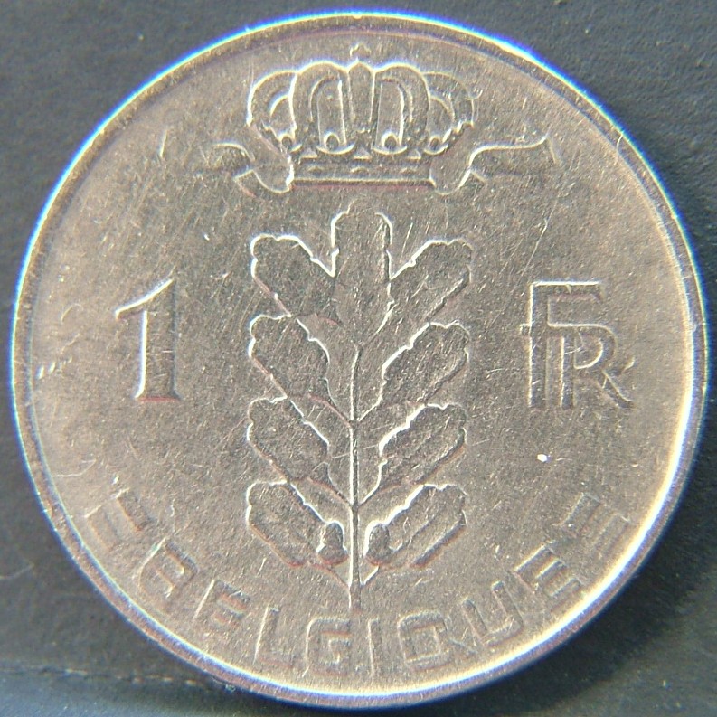 Additional view 1 of 🇧🇪 BELGIUM – Royal Portraits and National Symbols 1 Franc "Belgique'' 1967 coin