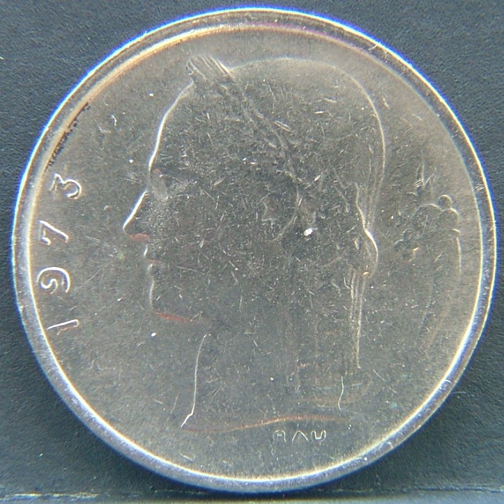 Front side of 🇧🇪 BELGIUM – Royal Portraits and National Symbols 1 Franc "Belgique'' 1973 coin