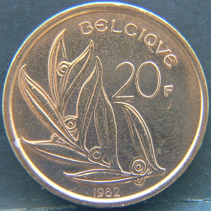Additional view 1 of 🇧🇪 BELGIUM – Royal Portraits and National Symbols 20 Francs "Belgiqve" 1982 coin