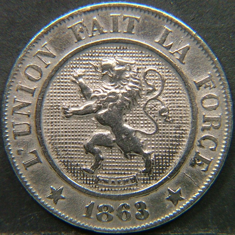 Back side of 🇧🇪 BELGIUM – Royal Portraits and National Symbols 10 Centimes  1863 object