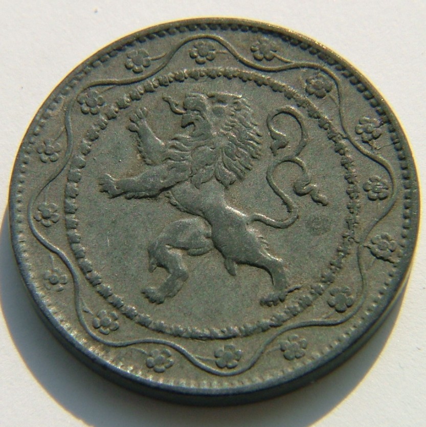 Front side of Belgium 25 Centimes 1916 coin