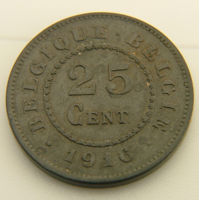 Additional view 2 of Belgium 25 Centimes 1916 coin
