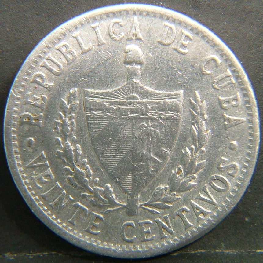 Back side of 🇨🇺 CUBA – Revolutionary Coinage 20 Centavos 1967 coin