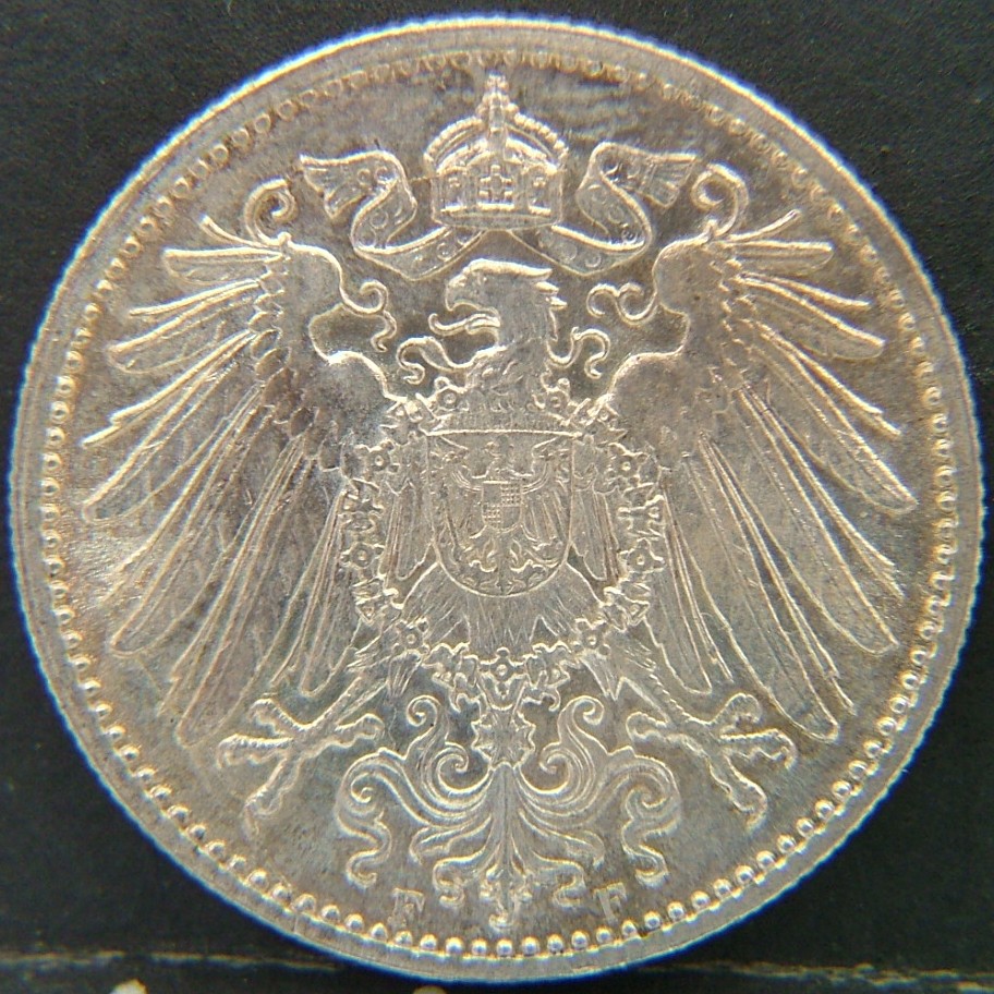 Back side of 🇩🇪 GERMANY – Unified Coins of a Divided History 1 Mark "F" 1914 coin