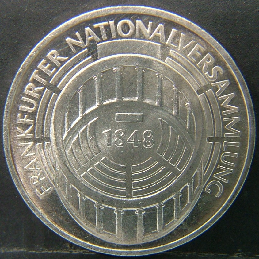 Back side of 🇩🇪 GERMANY – Unified Coins of a Divided History 5 Mark "G" 1973 coin
