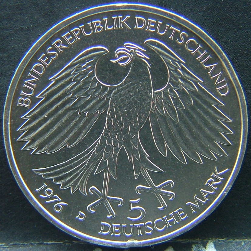 Additional view 1 of 🇩🇪 GERMANY – Unified Coins of a Divided History 5 Mark "D" 1976 coin