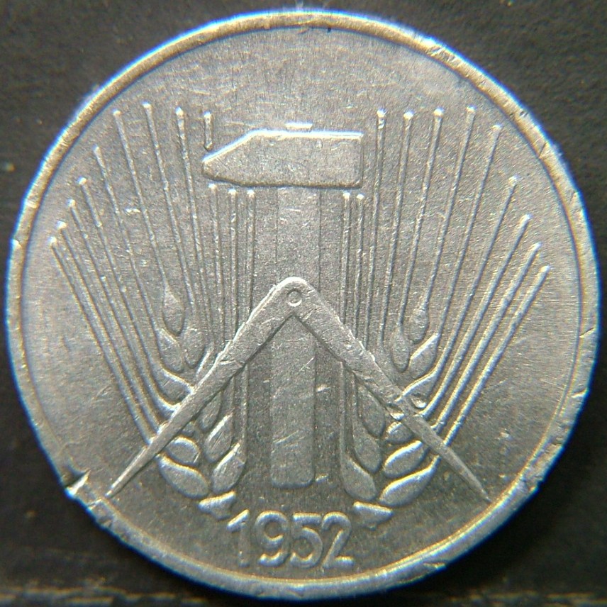Back side of 🇩🇪 GERMANY – Unified Coins of a Divided History 1 Pfenning "A" 1952 coin