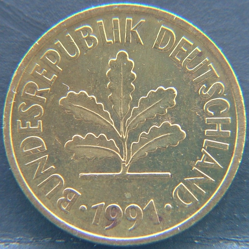 Front side of 🇩🇪 GERMANY – Unified Coins of a Divided History 5 Pfenning "J" 1991 coin