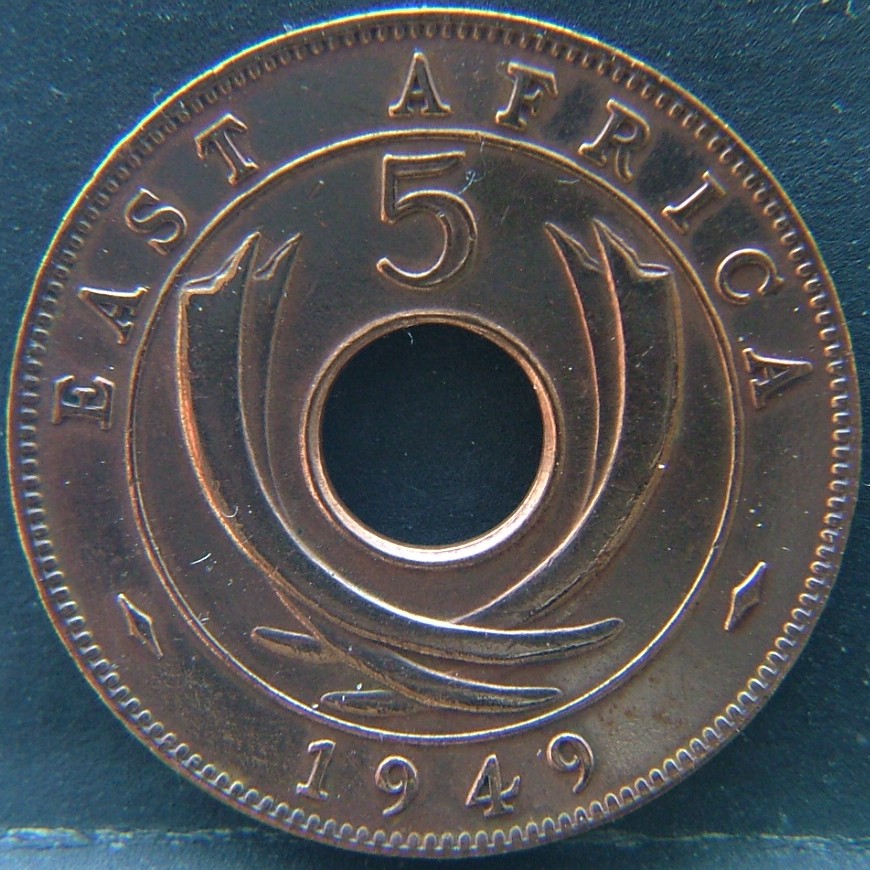 Additional view 1 of 🌍 East Africa (British) — Coins from the Colonial Crossroads of the Continent 5 Cents 1949 coin