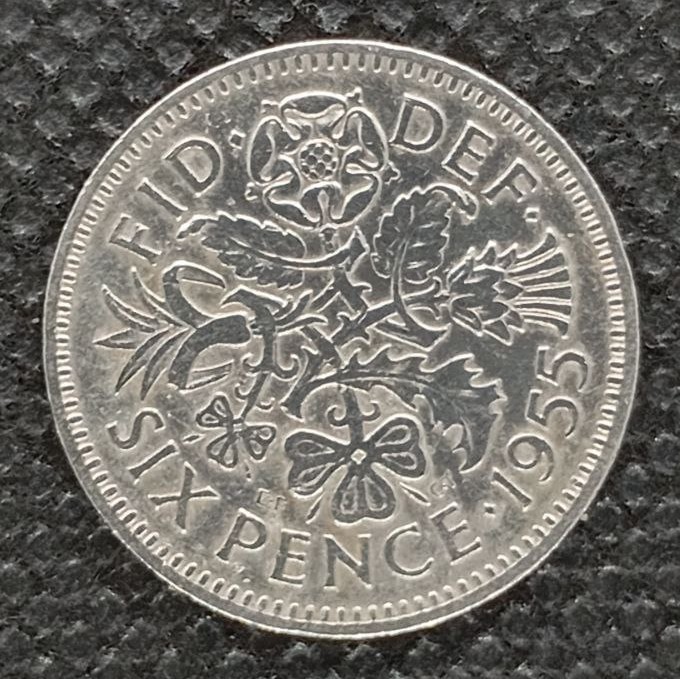 Additional view 2 of Great Britain 6 Pence 1955 coin