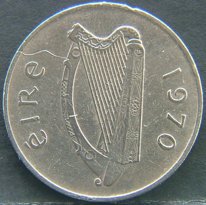 Front side of 🇮🇪 Irish Coins (1928–2001) 5 Pence 1970 coin