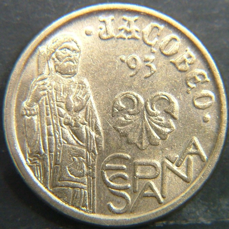 Back side of 🇪🇸 SPAIN – From Peseta to Euro 5 Pesetas 1993 coin