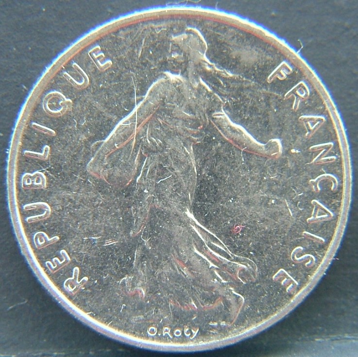 Front side of 🇫🇷 FRANCE 1/2 Franc 1997 coin