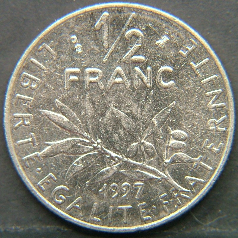 Additional view 2 of 🇫🇷 FRANCE 1/2 Franc 1997 coin