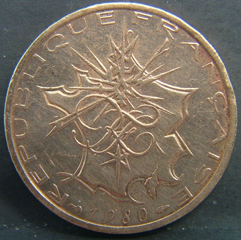 Back side of 🇫🇷 FRANCE 10 Franks 1980 coin