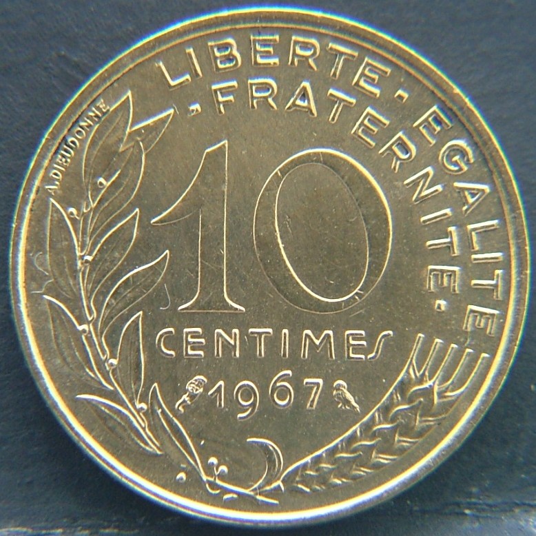 Additional view 1 of 🇫🇷 FRANCE 10 Centimes 1967 coin