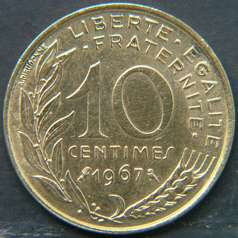 Additional view 2 of 🇫🇷 FRANCE 10 Centimes 1967 coin