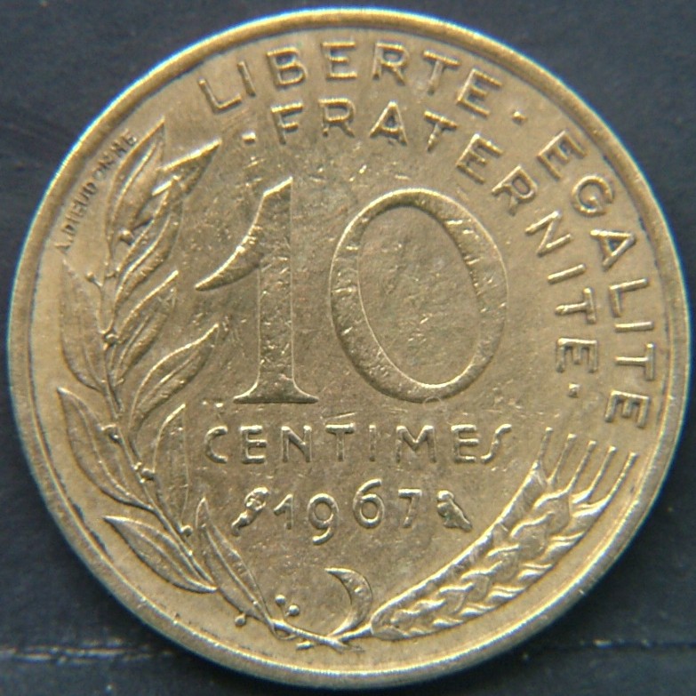 Additional view 2 of 🇫🇷 FRANCE 10 Centimes 1967 coin